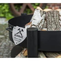 CookKing Feuerschale Montana 80 inkl. Holzlager 88x45cm Schwarz