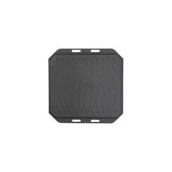 COZZE Steakpfanne gusseiserne Pfanne mit Servierbrett 33 x 33 cm wendbare mit glattern/gerilltem Boden