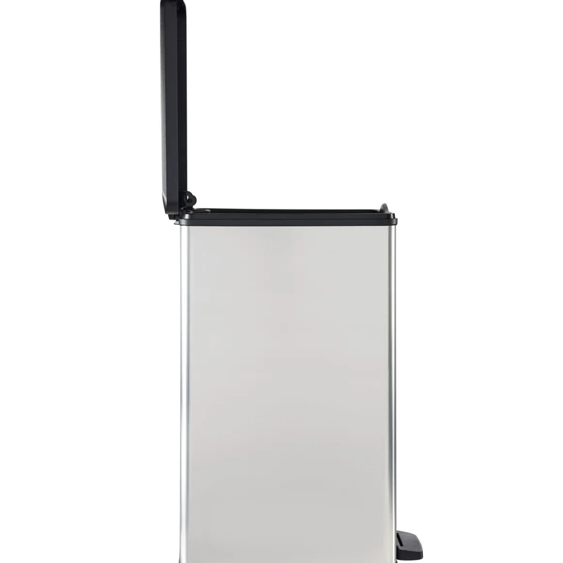Curver Mülleimer DECO Bin SLIM 40L mit Pedal schwarz silber metallic