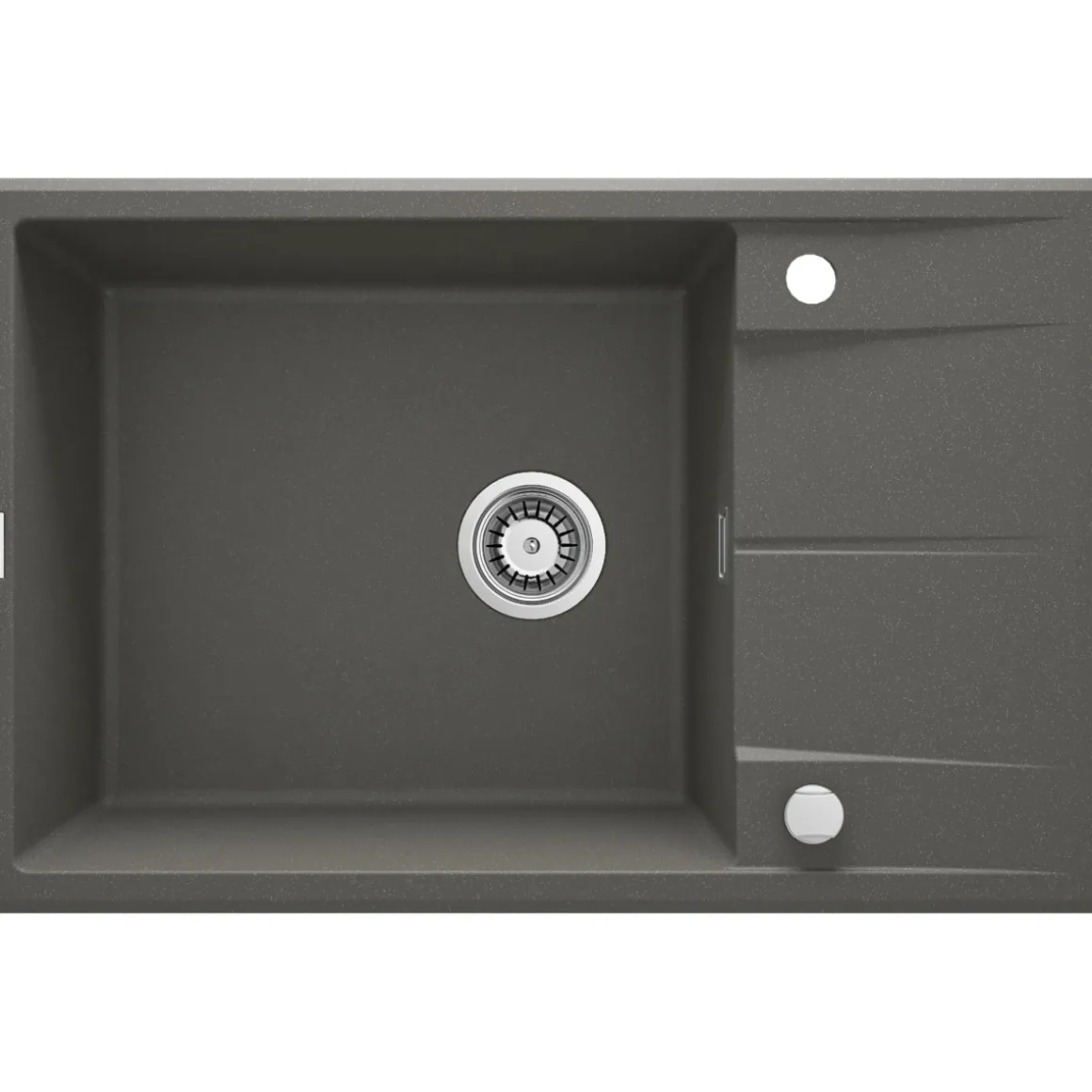deante 1 Becken Granitspüle ERIDAN mit Abtropffläch anthrazit metallic