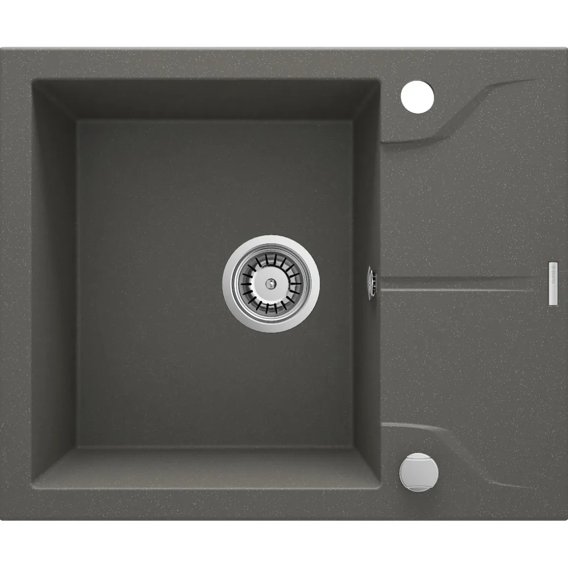 deante 1 Becken Granitspüle ANDANTE mit kurzer Abtropffläch anthrazit metallic