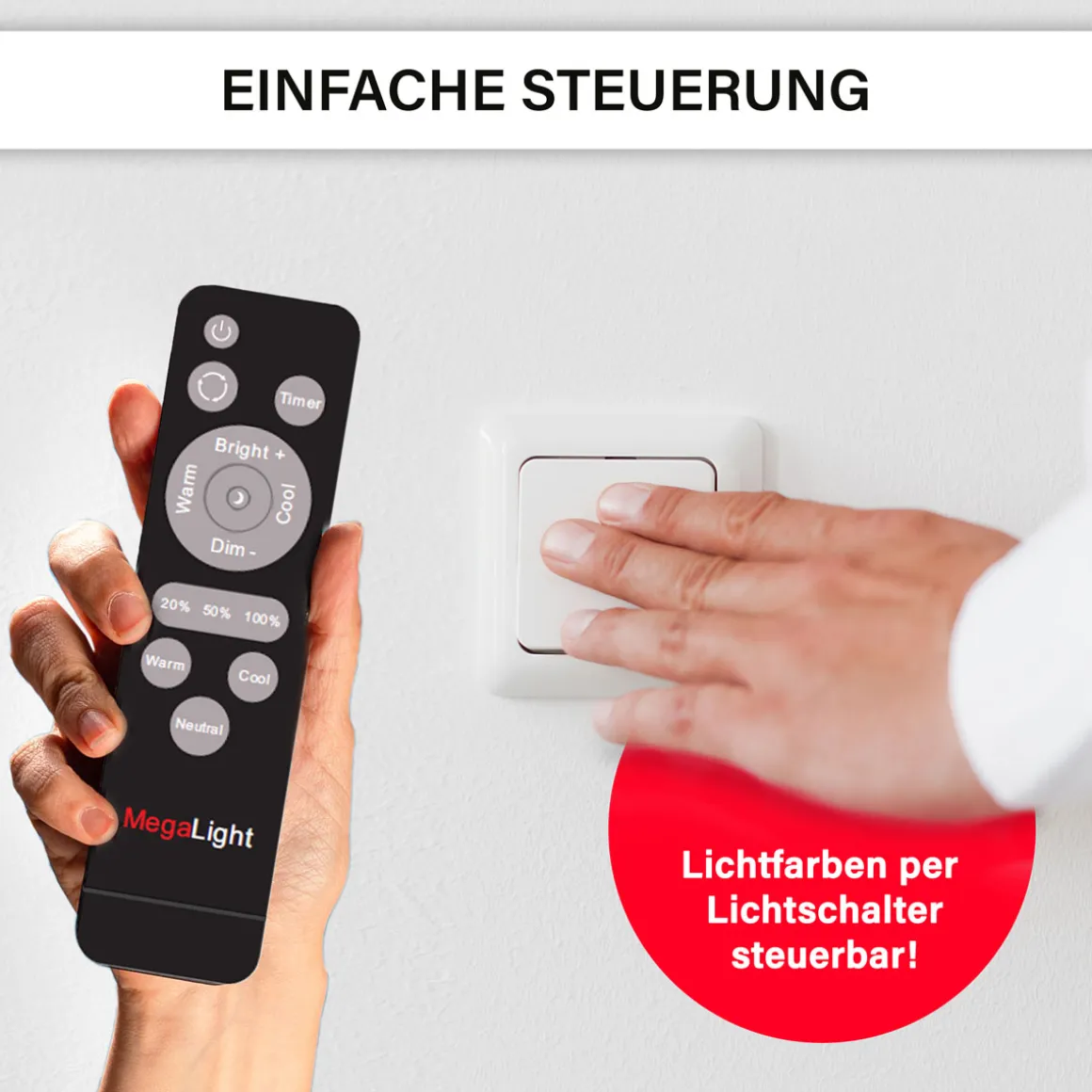 Decken-Wandleuchte SHINING JUPITER BLACK 1800K 24W