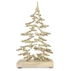 Dekobaum auf Holzsockel Aluminium 14 x 5 x 24 cm gold