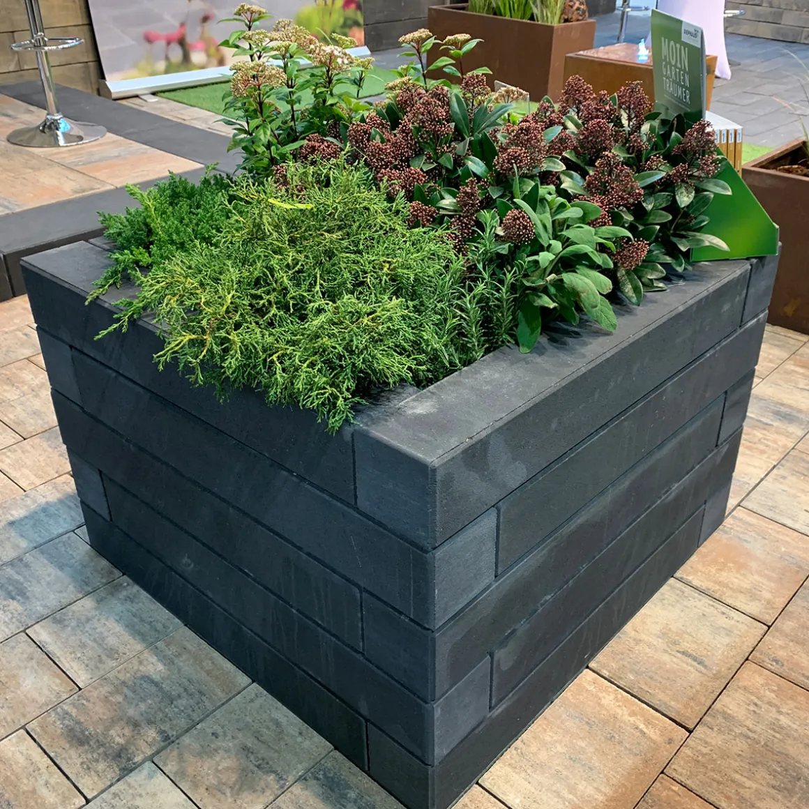Diephaus Mauerstein Linear Kombi Basalt 80 x 12,5 x 12,5 cm