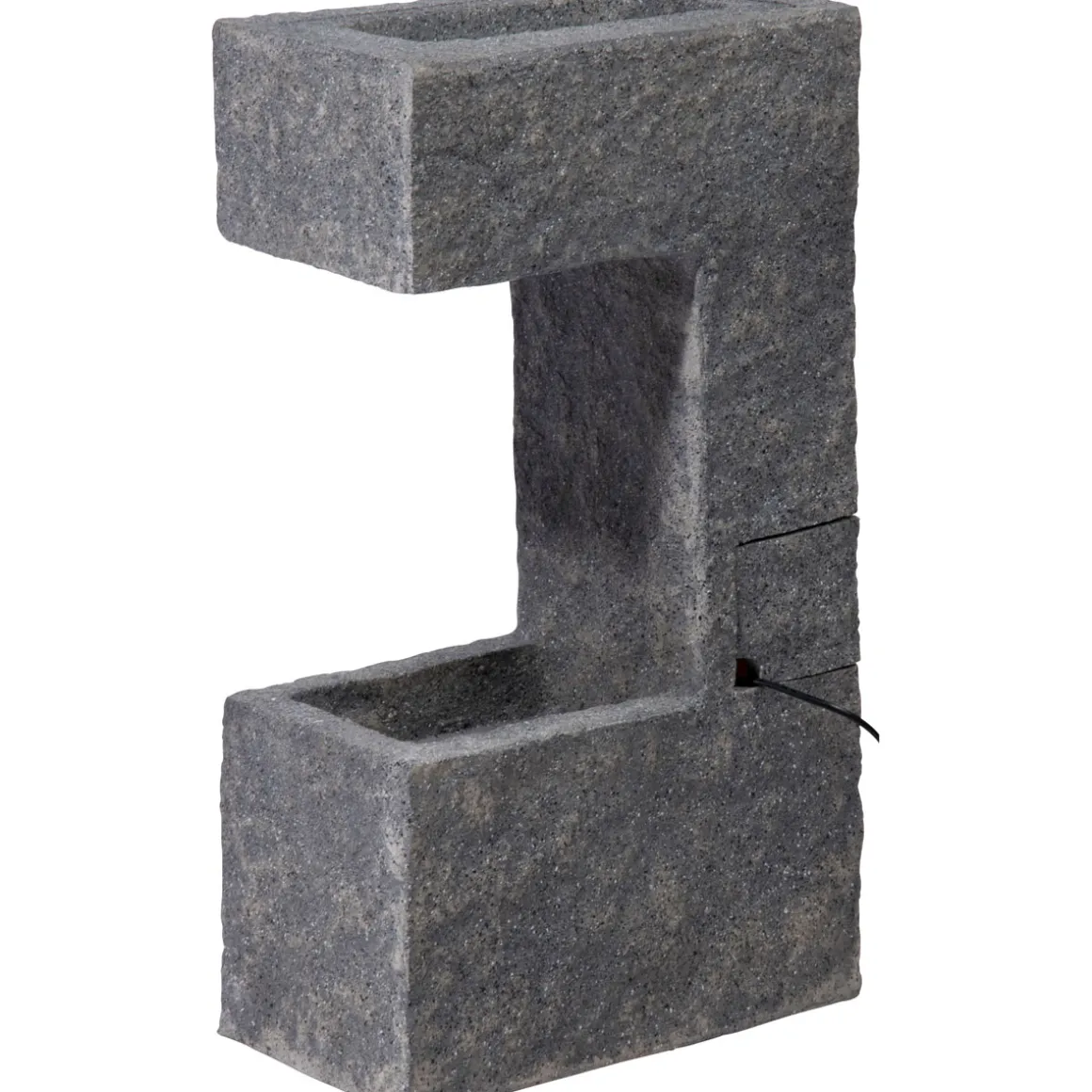 dobar Design-Gartenbrunnen mit Pflanzkasten 20,5 x 70 x 39 cm grau
