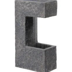 dobar Design-Gartenbrunnen mit Pflanzkasten 20,5 x 70 x 39 cm grau