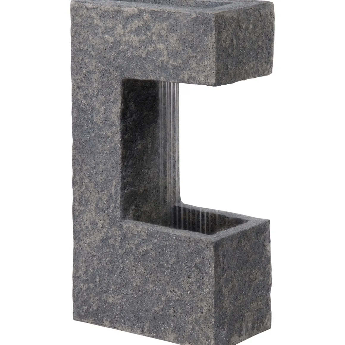 dobar Design-Gartenbrunnen mit Pflanzkasten 20,5 x 70 x 39 cm grau