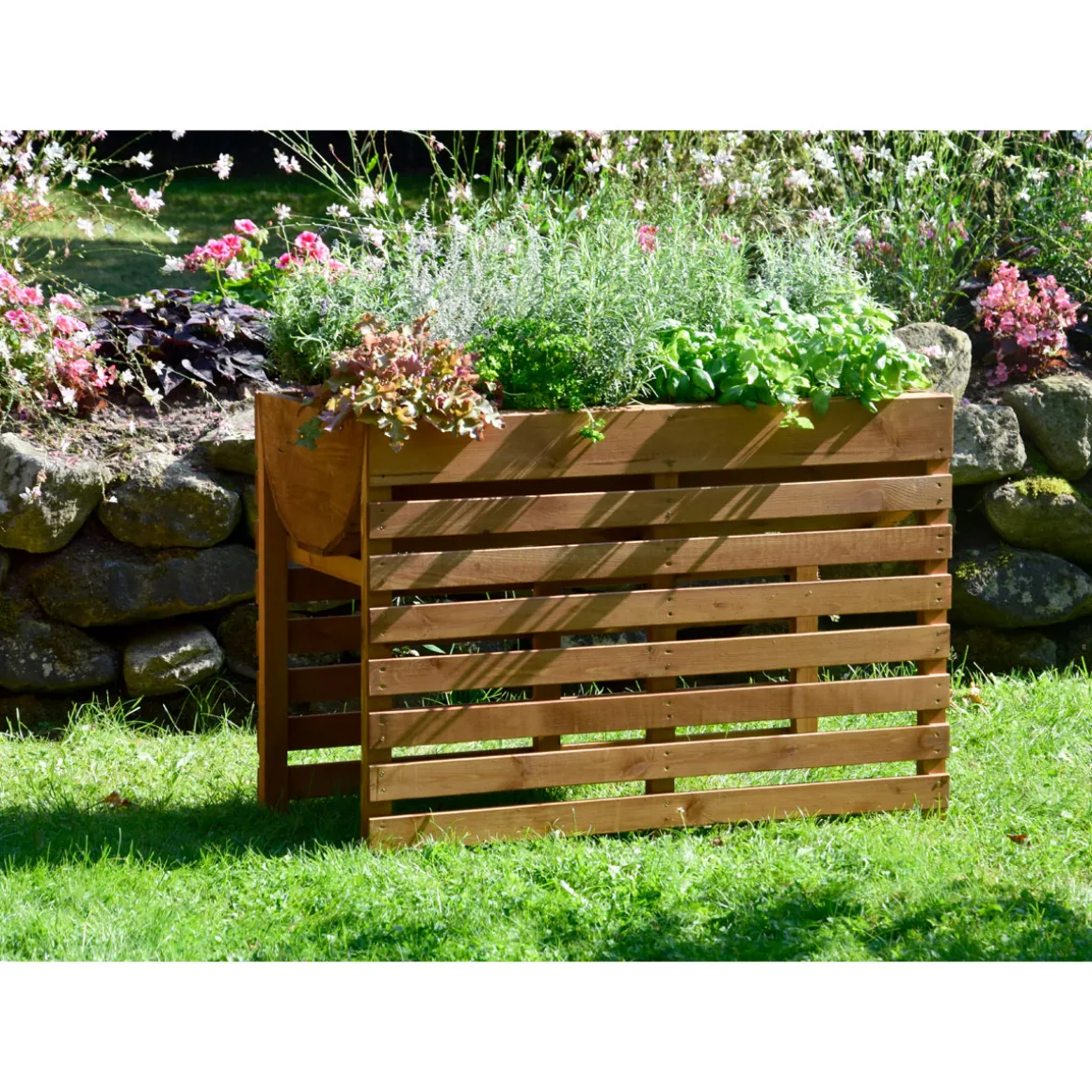 dobar Doppel-Hochbeet 100 x 71 x 50 cm braun