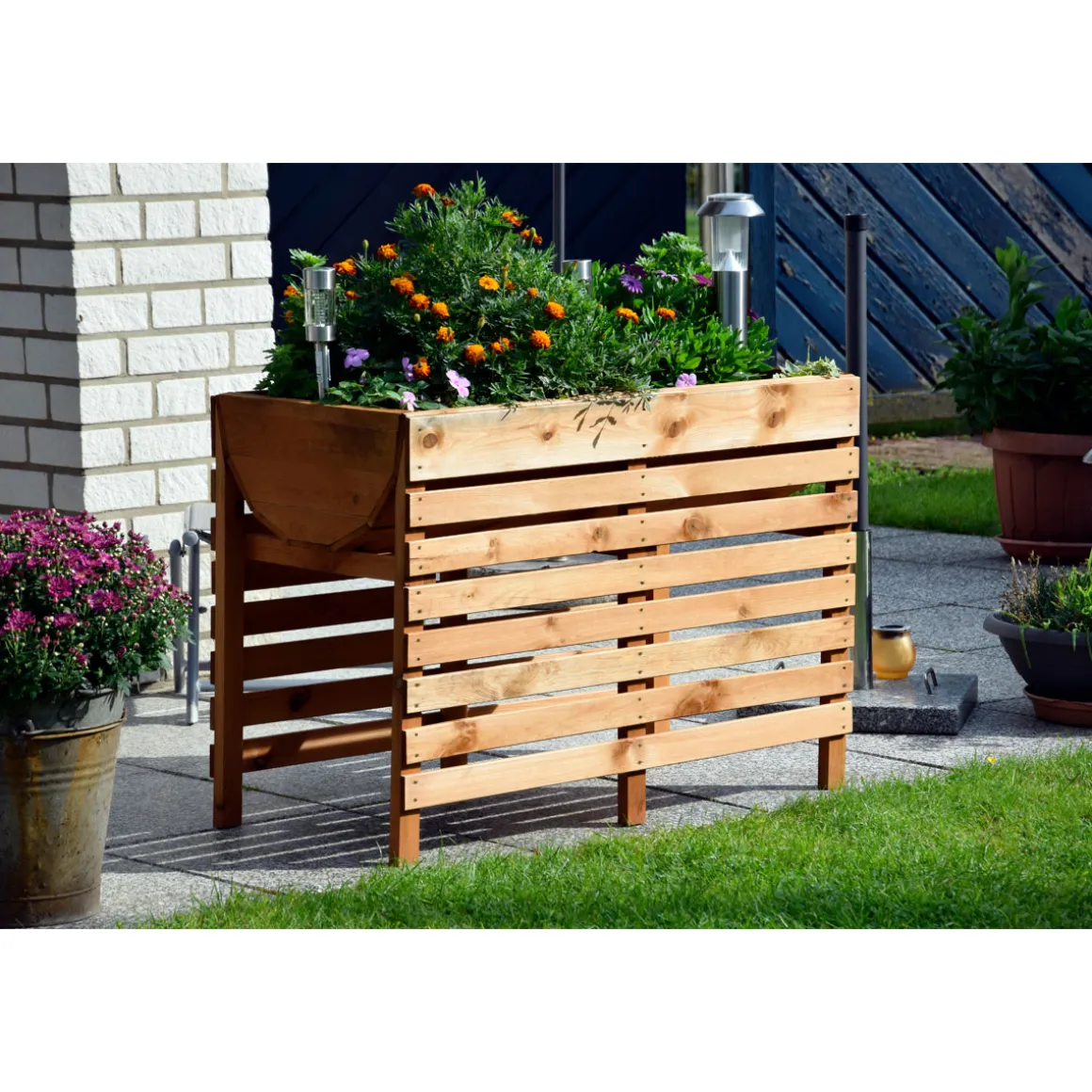 dobar Doppel-Hochbeet 100 x 71 x 50 cm braun