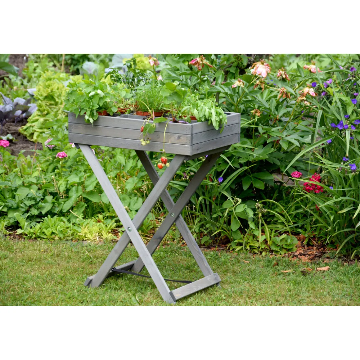 dobar Hochbeet faltbar 58 x 38 x 75 cm grau