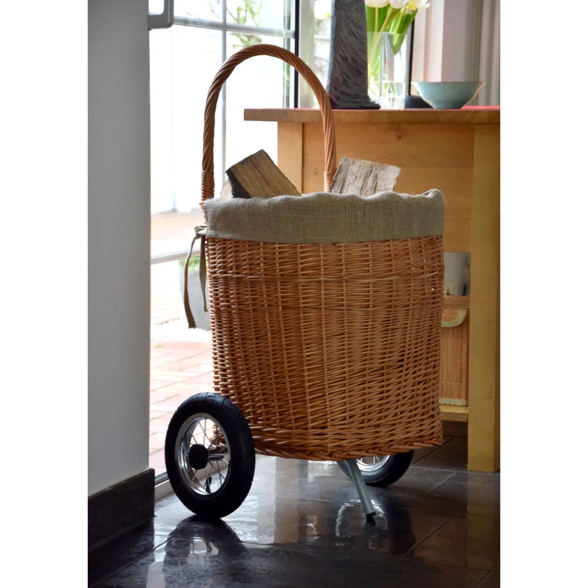 dobar Kaminholzwagen 44 x 93 x 40 cm braun