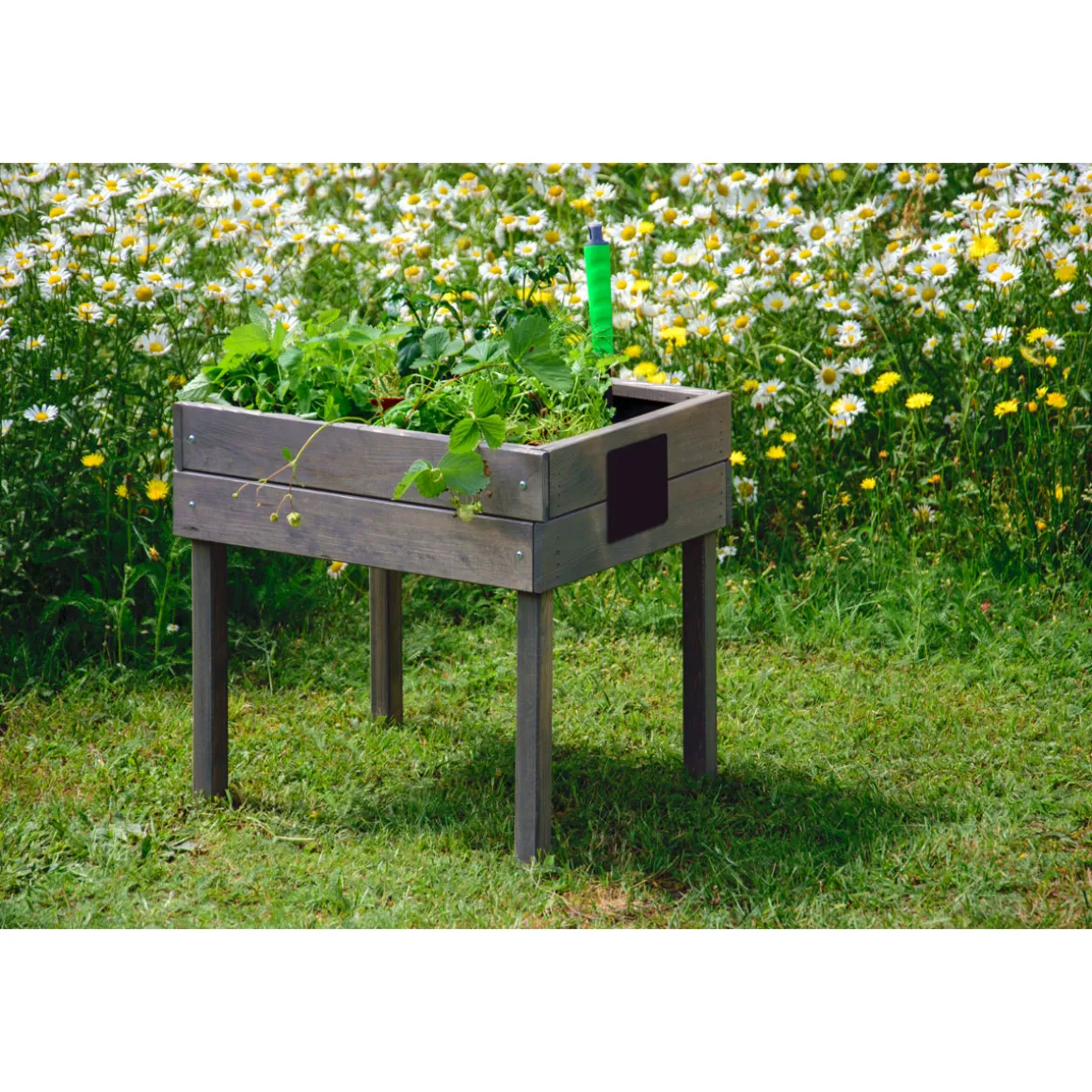 dobar Kinderhochbeet mit Kreidetafel 50 x 45 x 40 cm grau