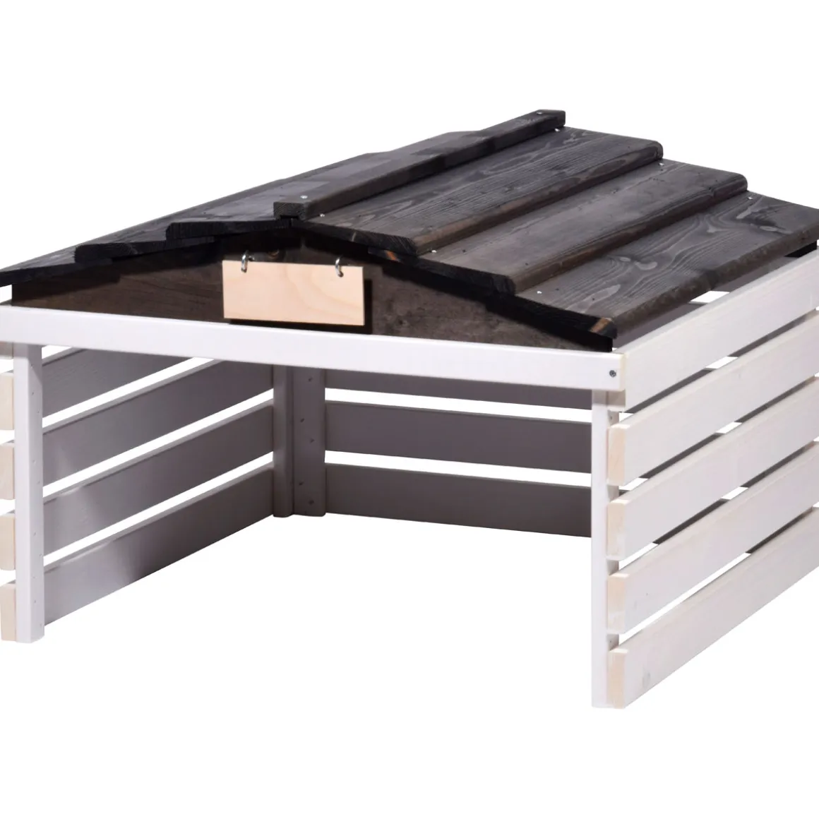 dobar Mährobotergarage 78,5 x 74 x 52,5 cm weiß-schwarz