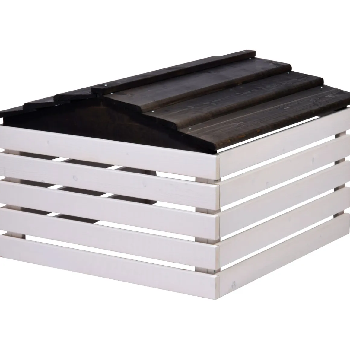 dobar Mährobotergarage 78,5 x 74 x 52,5 cm weiß-schwarz