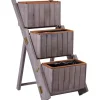 dobar Pflanztreppe ausklappbar 41 x 85 x 55 cm grau Kiefer grau