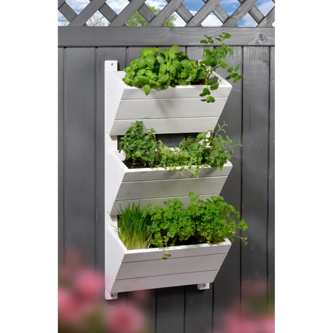 dobar Wandbeet 3-stufig 38 x 79 x 17,5 cm weiß