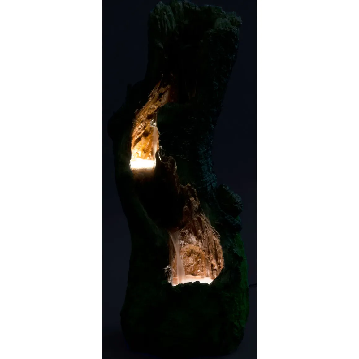 dobar XL Design-Gartenbrunnen 28 x 78 x 33 cm braun/grün