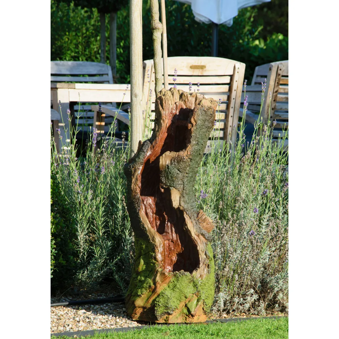 dobar XL Design-Gartenbrunnen 28 x 78 x 33 cm braun/grün