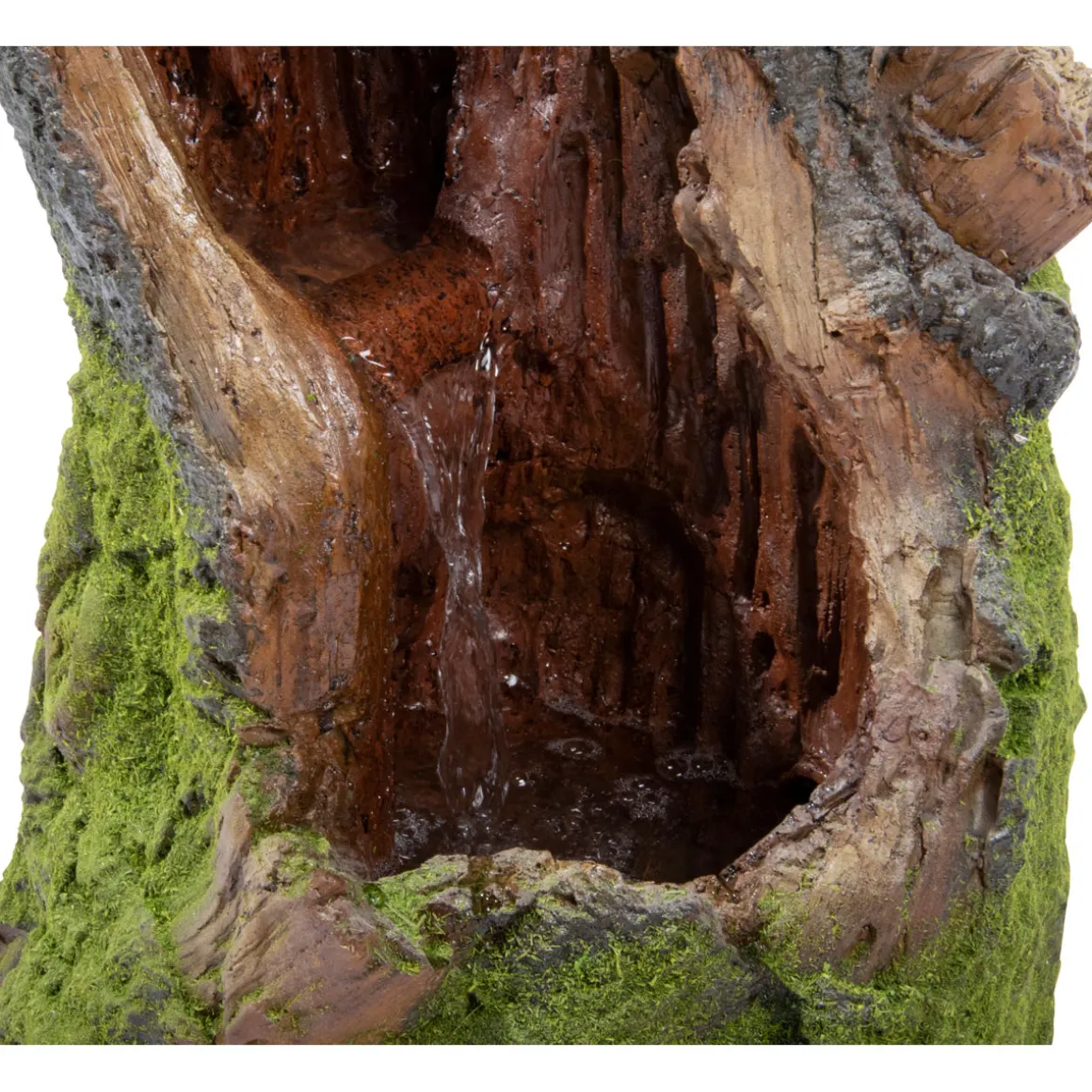 dobar XL Design-Gartenbrunnen 28 x 78 x 33 cm braun/grün