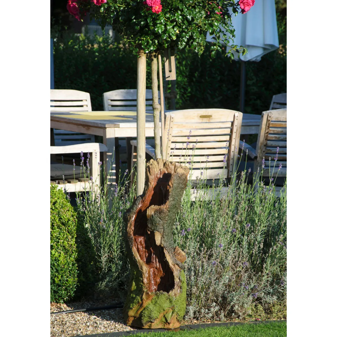 dobar XL Design-Gartenbrunnen 28 x 78 x 33 cm braun/grün