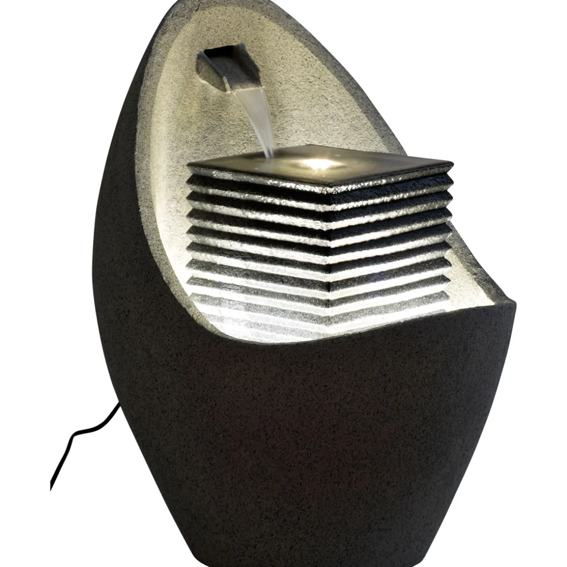 dobar XL Design-Gartenbrunnen 46,5 x 63,5 x 46,5 cm grau