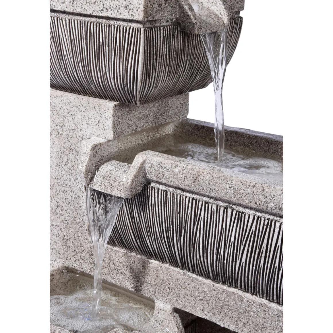 dobar XL Design-Gartenbrunnen mit LEDs 32,3 x 80,3 x 38,7 cm grau
