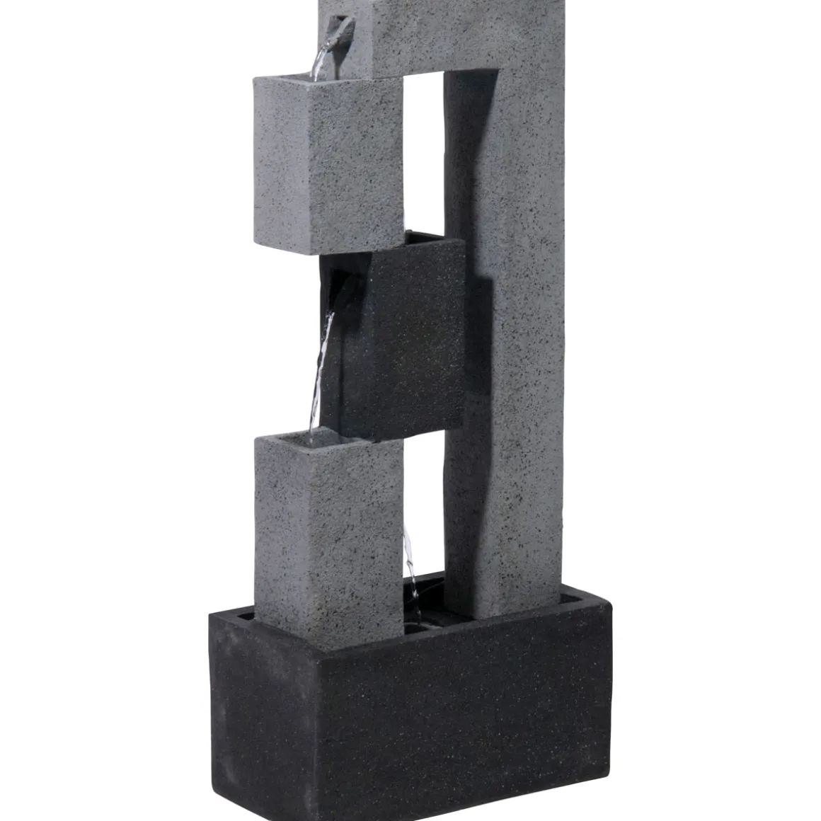 dobar XL Design-Gartenbrunnen mit LEDs 21,5 x 90,5 x 40,5 cm grau