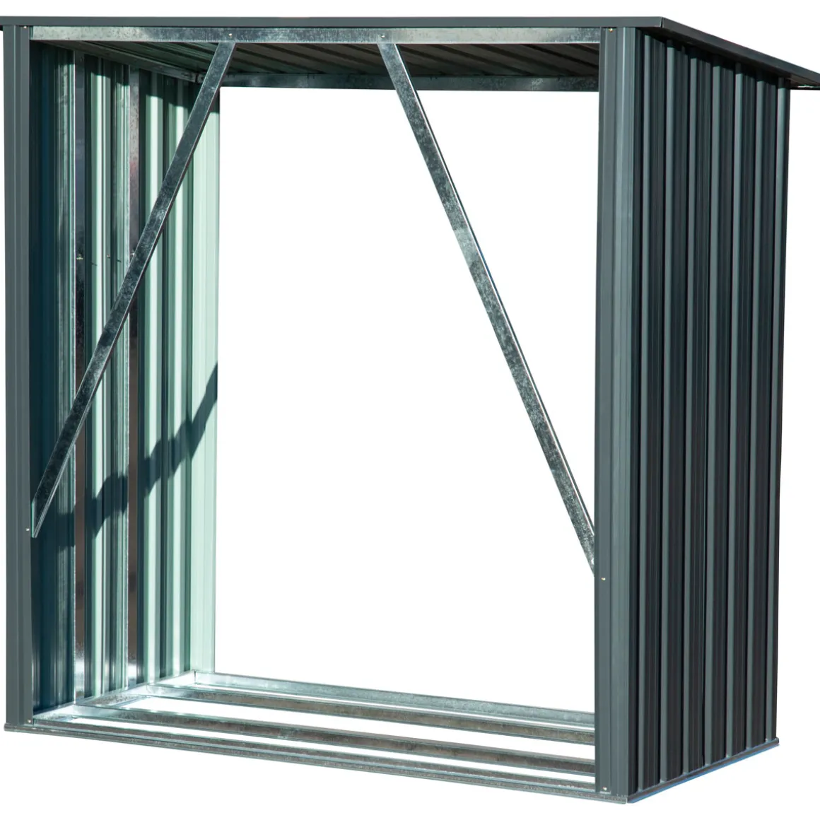 dobar XXL-Kaminholzregal Madera 163 x 154 x 83 cm grau