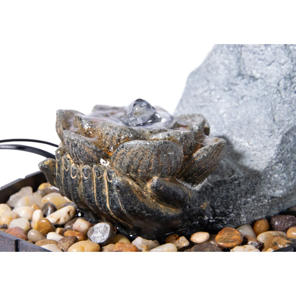 dobar Zimmerbrunnen mit Buddha 20,5 x 27 x 16,5 cm grau-schwarz