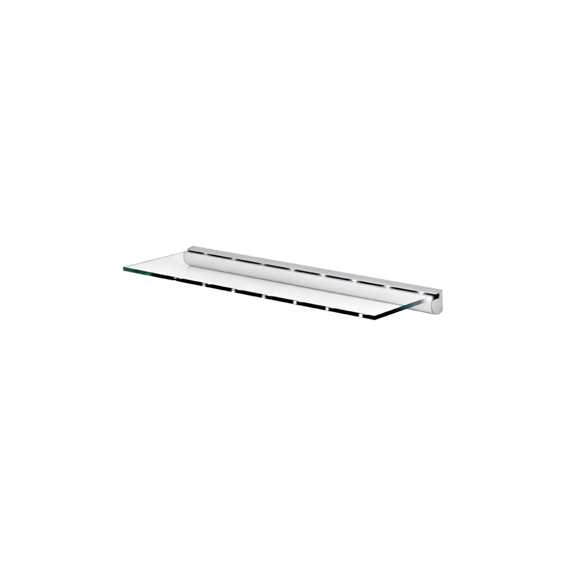 Dolle Glasregal-Set klar/silber LED 60 x 20 x 1 cm