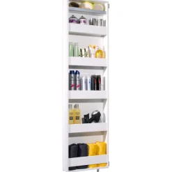 Drehschrank Ordnung mit Spiegelfront 50 x 195 x 18 cm weiß