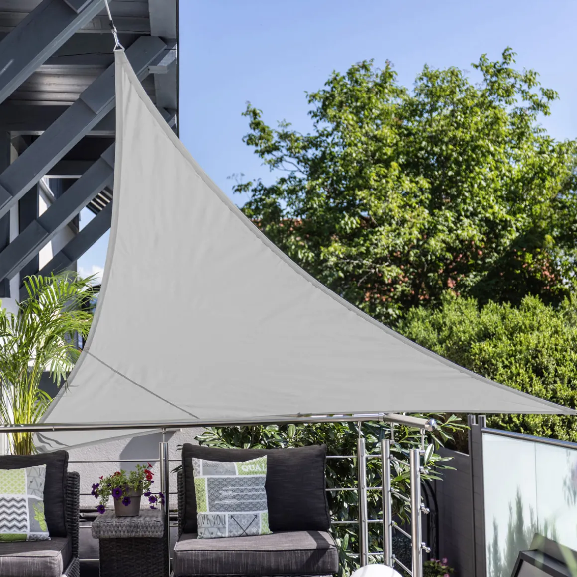 Dreieck-Segel Cannes 3 x 3 x 3 m grey
