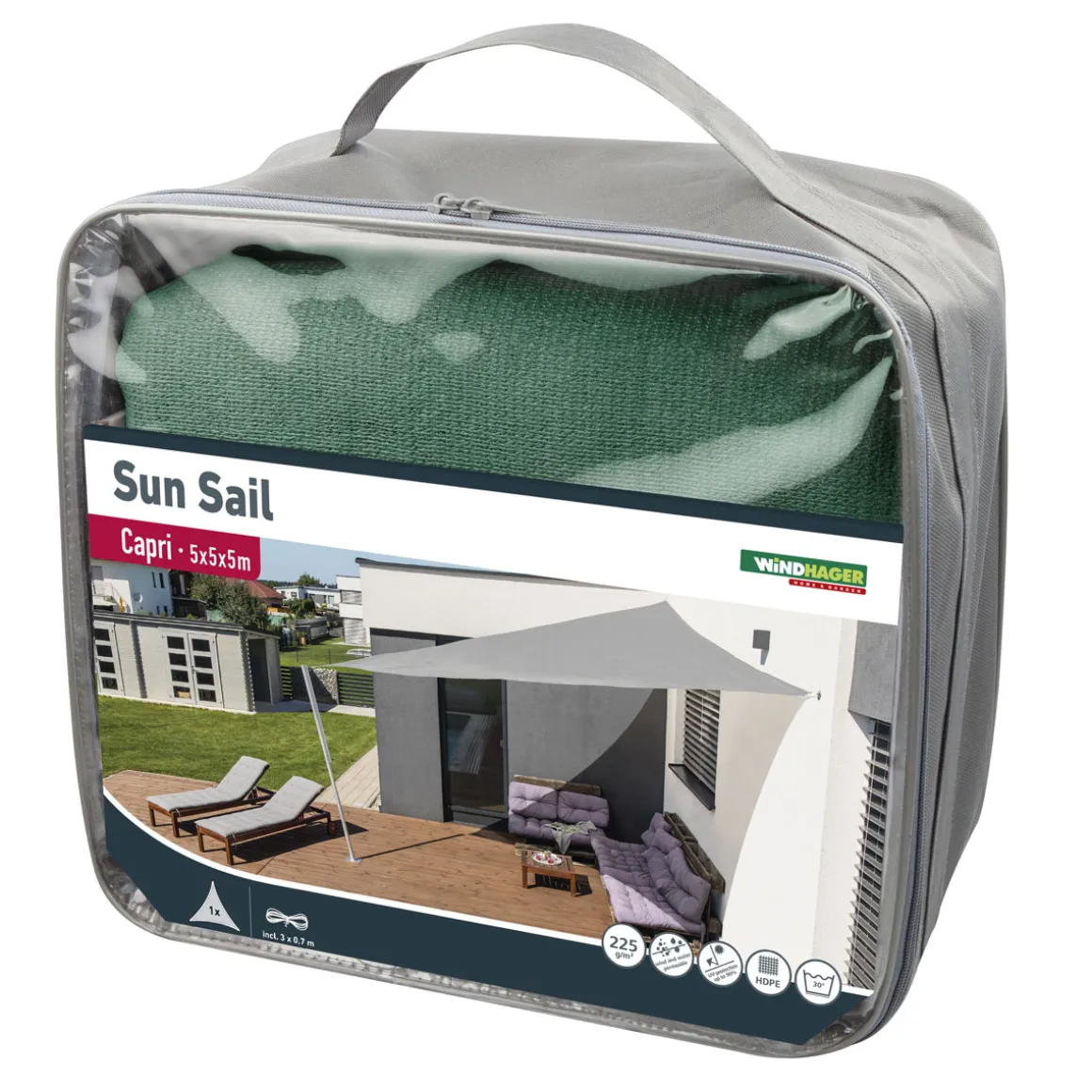 Dreieck-Segel Capri 5 x 5 x 5 m olive