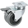 Dörner + Helmer Apparate-Doppel-Lenkrolle mit Gummireifen und Totalfeststeller 50 x 19 mm
