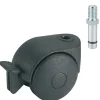 Dörner + Helmer Doppelrolle für normale Böden mit Gewindestift M8 x 15 mm schwarz