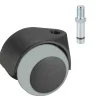 Dörner + Helmer Doppelrolle für empfindliche Böden mit Gewindestift M8 x 15 x 50 mm