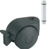 Dörner + Helmer Doppelrolle für normale Böden mit Stift und Feststeller 8 x 31 mm schwarz