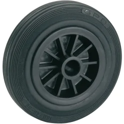 Dörner + Helmer Transportgeräterollen-Rad mit Vollgummireifen Kunststofffelge und Gleitlager 80 x 30 mm