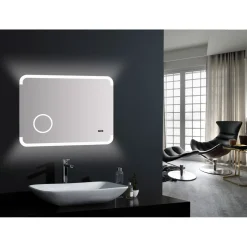 DSK Design LED Lichtspiegel Silver Grace 80 x 60 cm