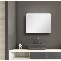 DSK Design LED Spiegelschrank Aluminio Vegas 70 x 50 cm