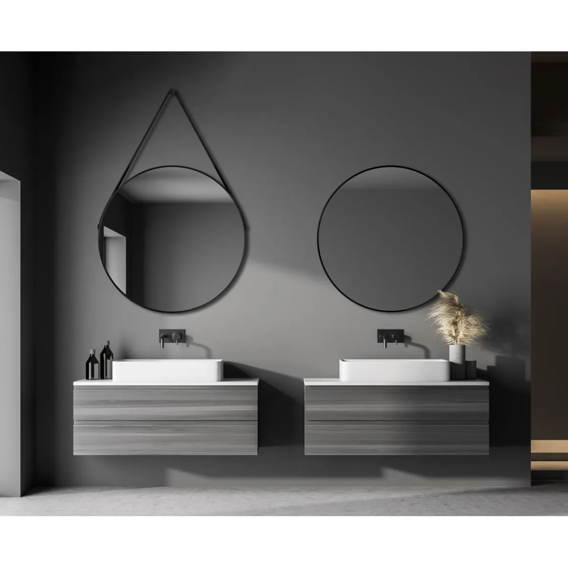 DSK Design Spiegel Silver Coiffeur Black Dm 80 cm