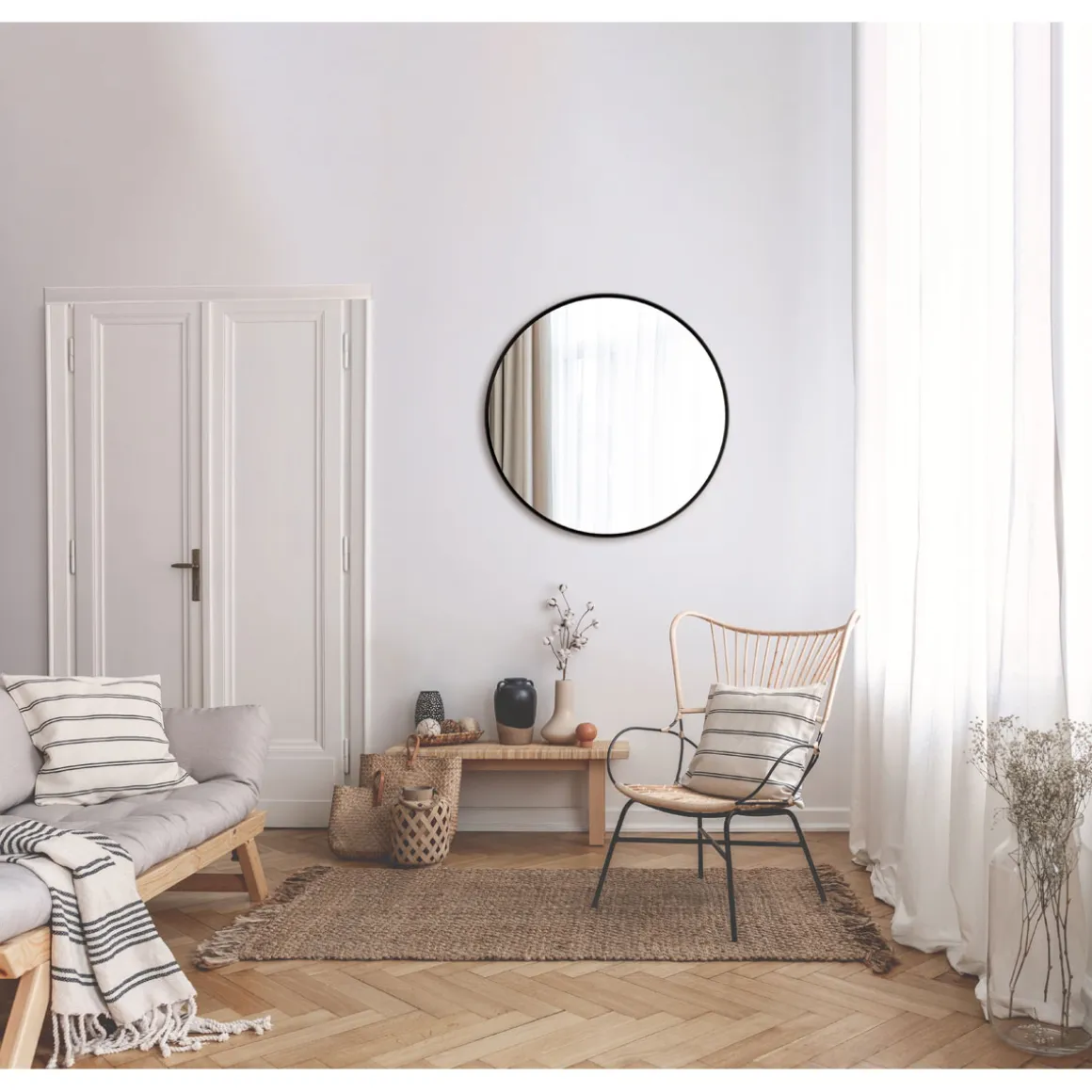 DSK Design Spiegel Silver Coiffeur Black Dm 80 cm