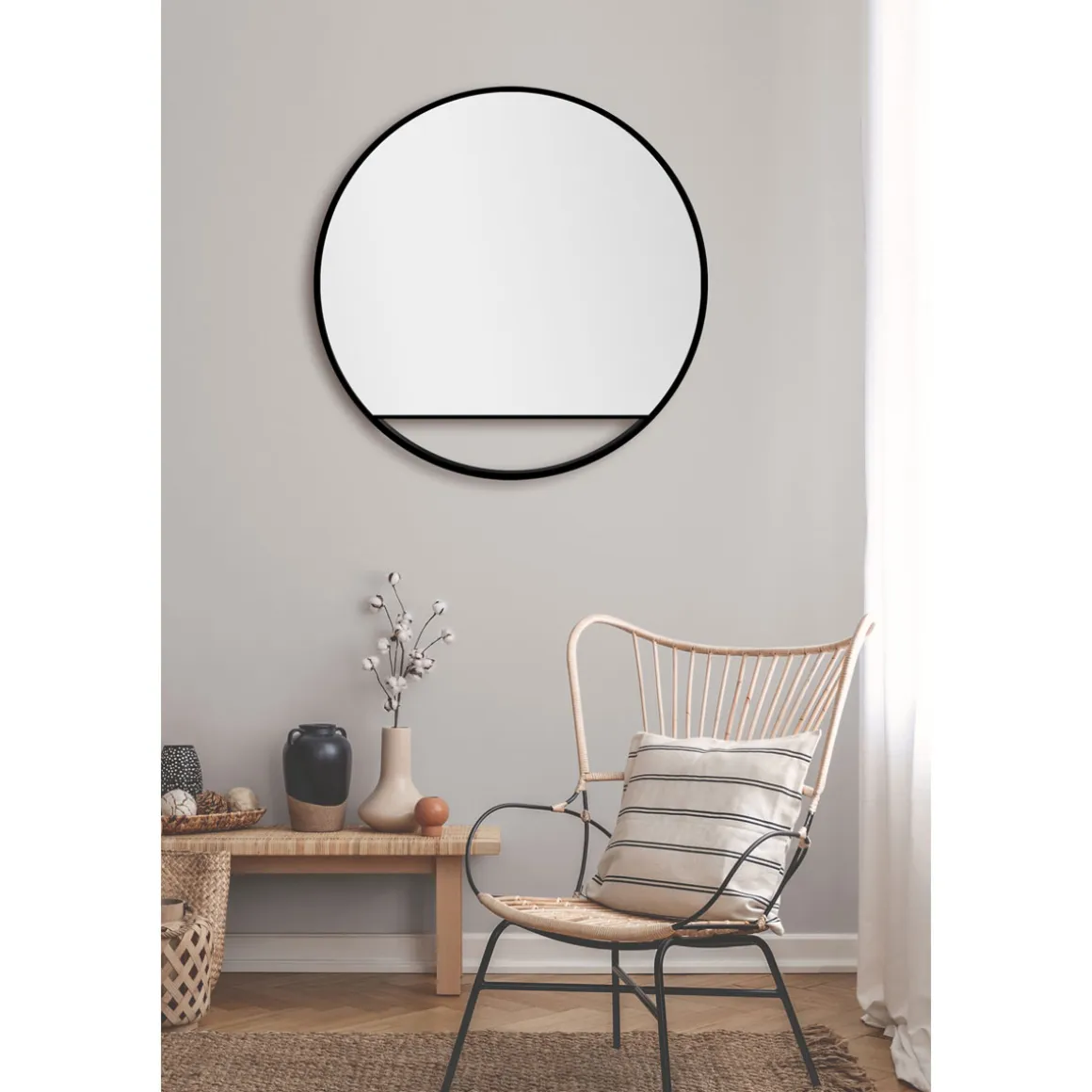 DSK Design Spiegel Silver Cosmos Black Dm 80 cm