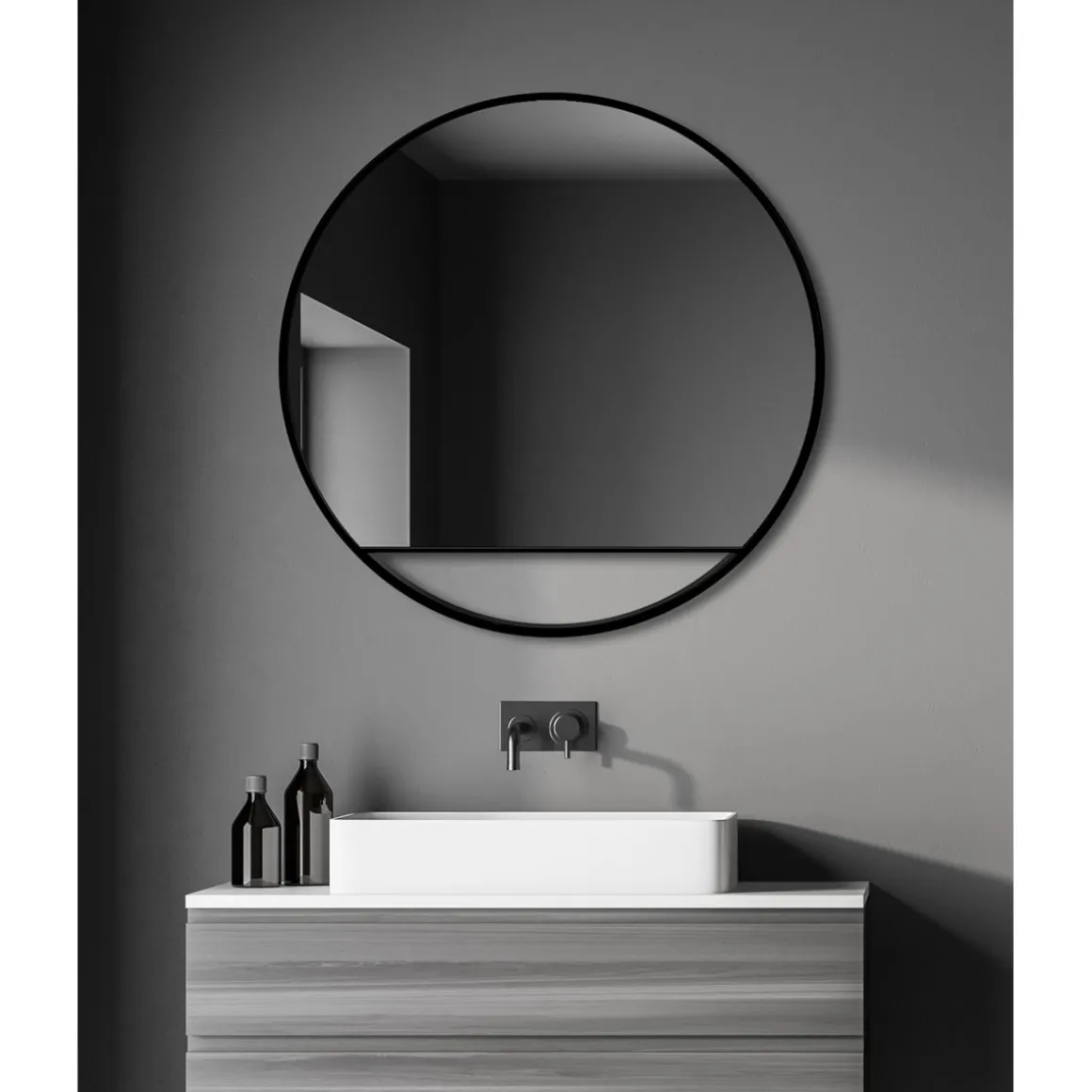 DSK Design Spiegel Silver Cosmos Black Dm 80 cm