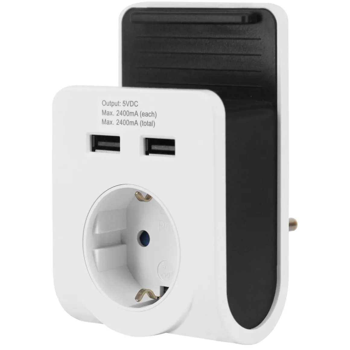 Dual-USB-Ladegerät mit Netzsteckdose