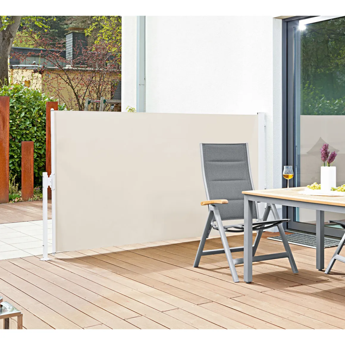 Durabil Flexibler Sichtschutz Höhe 150 cm beige