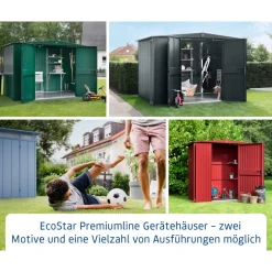 EcoStar Gerätehaus Elegant-STyp 3RAL7016 2 flg