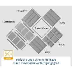 EcoStar Gerätehaus Elegant-STyp 3RAL7016 2 flg