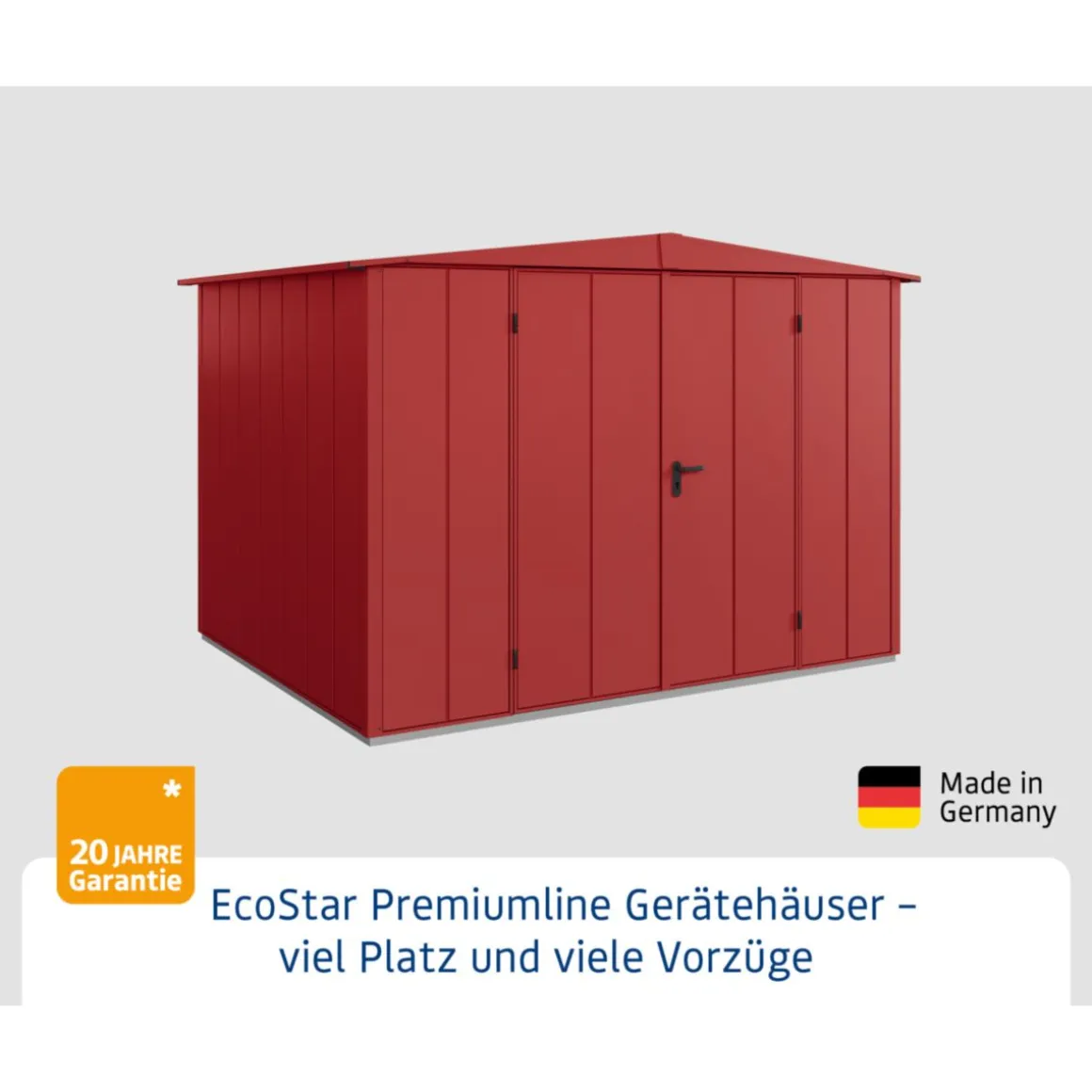 EcoStar Gerätehaus Elegant-STyp 3RAL3004 2 flg