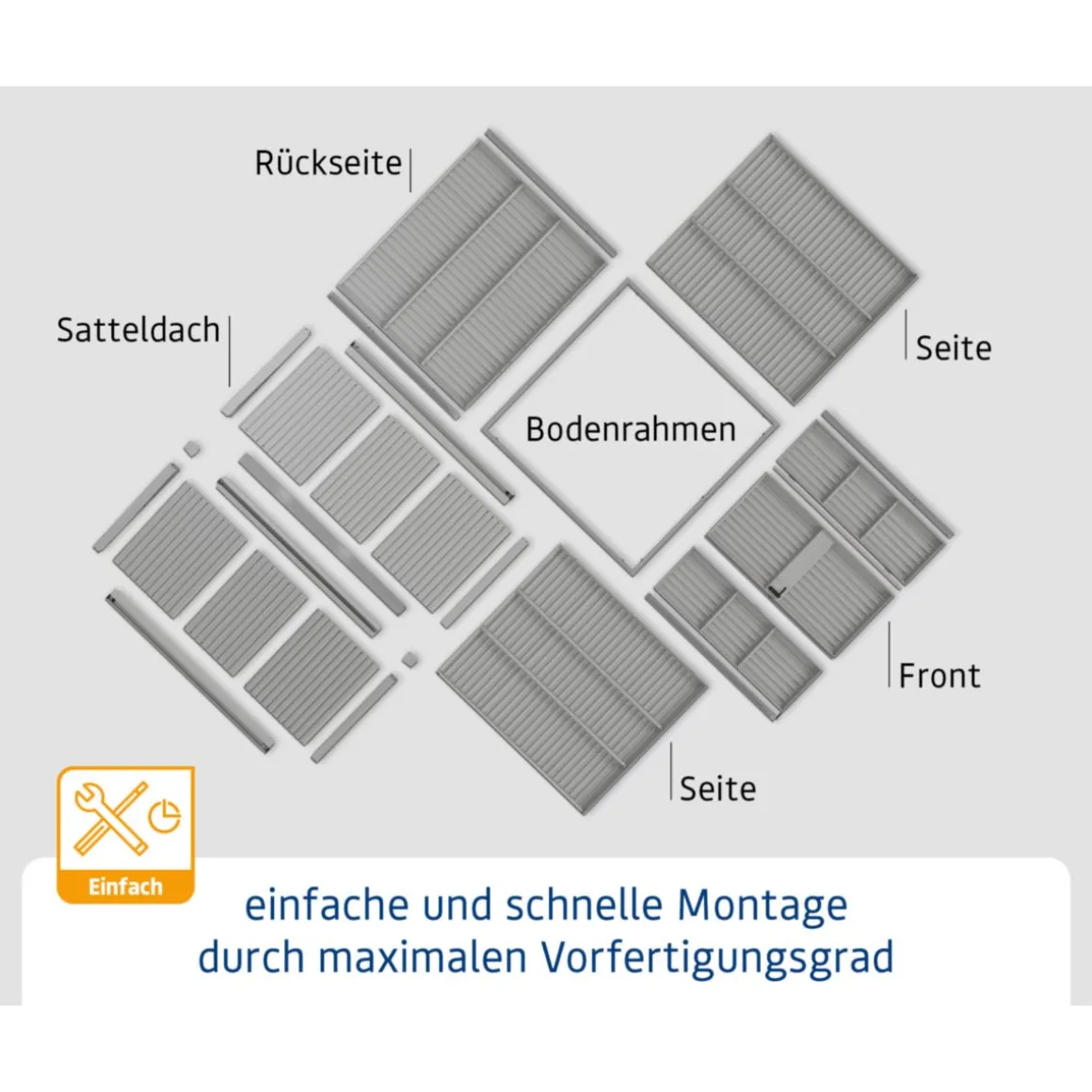 EcoStar Gerätehaus Elegant-STyp 3RAL3004 2 flg